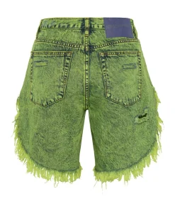 Denim Shorts|ONE TEASPOON Cyber Lime Frankies Long Length Boyfriend Shorts