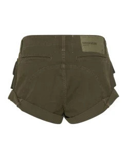 Denim Shorts|ONE TEASPOON Dark Khaki Cadet Bandits Low Waist Shorts