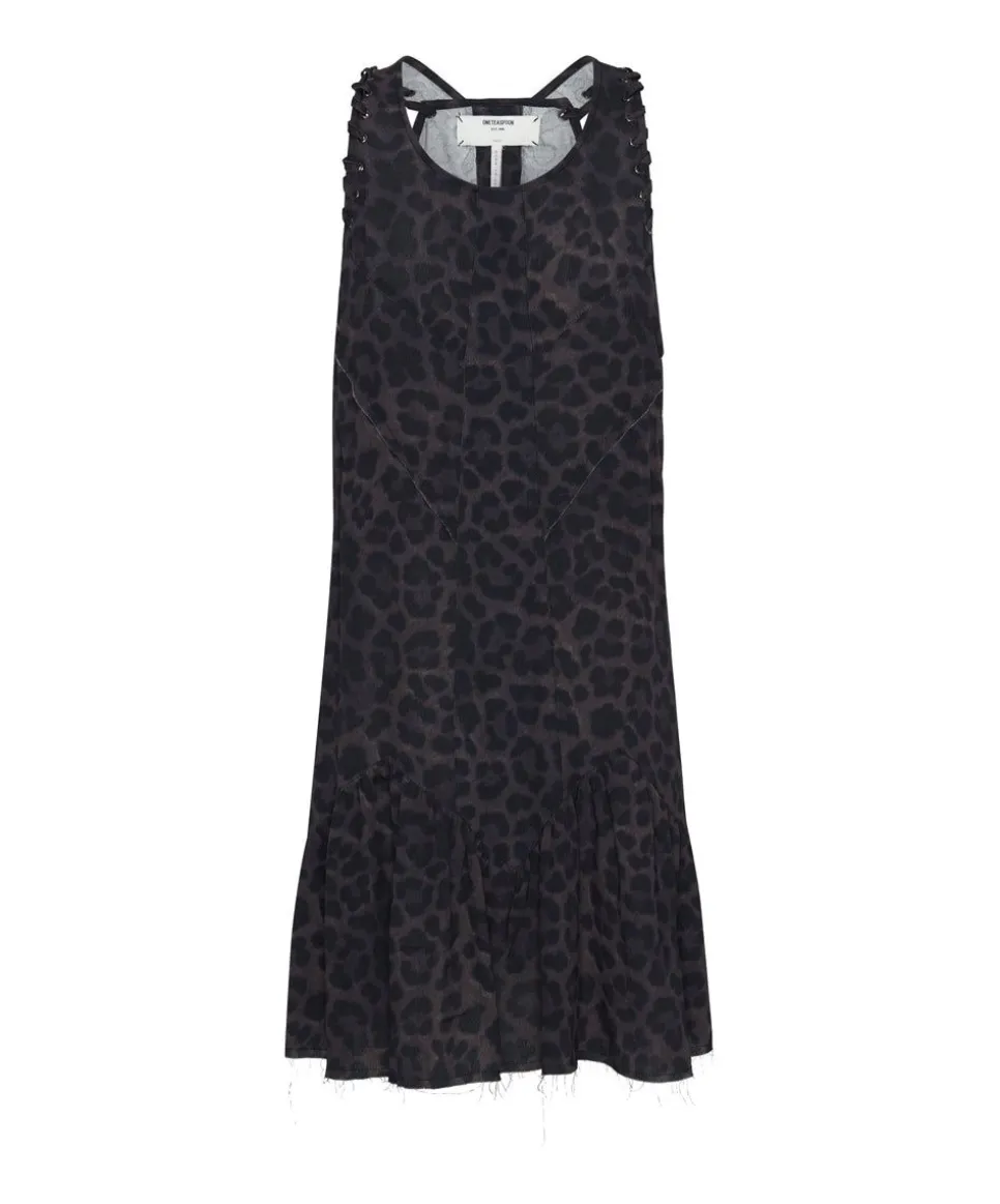 Mini Dresses|ONE TEASPOON Dark Leopard Tiered Dress