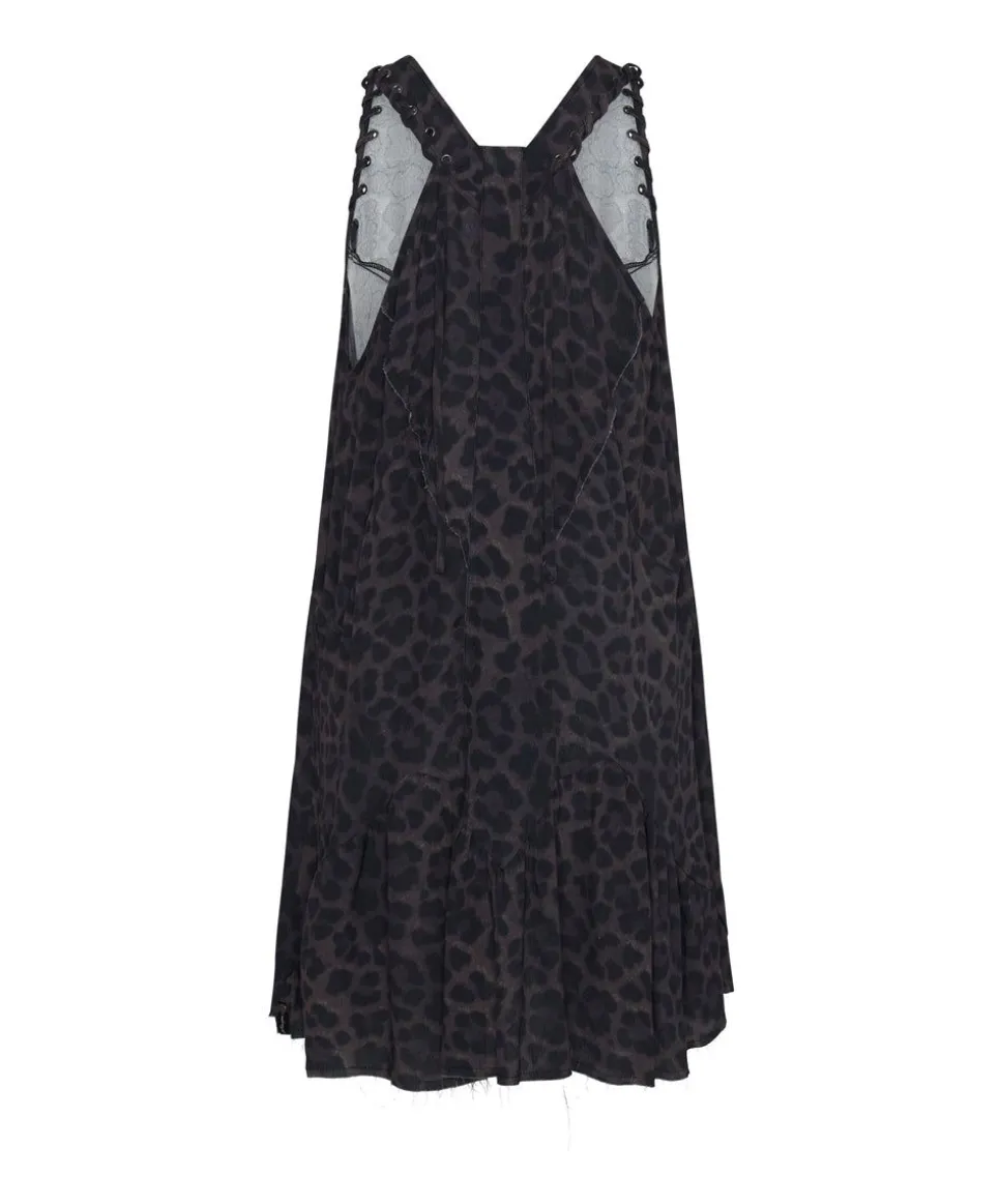 Mini Dresses|ONE TEASPOON Dark Leopard Tiered Dress