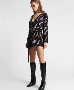 Mini Dresses|ONE TEASPOON Delusion Hand Beaded Wrap Dress