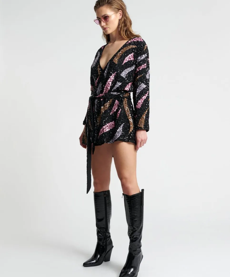 Mini Dresses|ONE TEASPOON Delusion Hand Beaded Wrap Dress