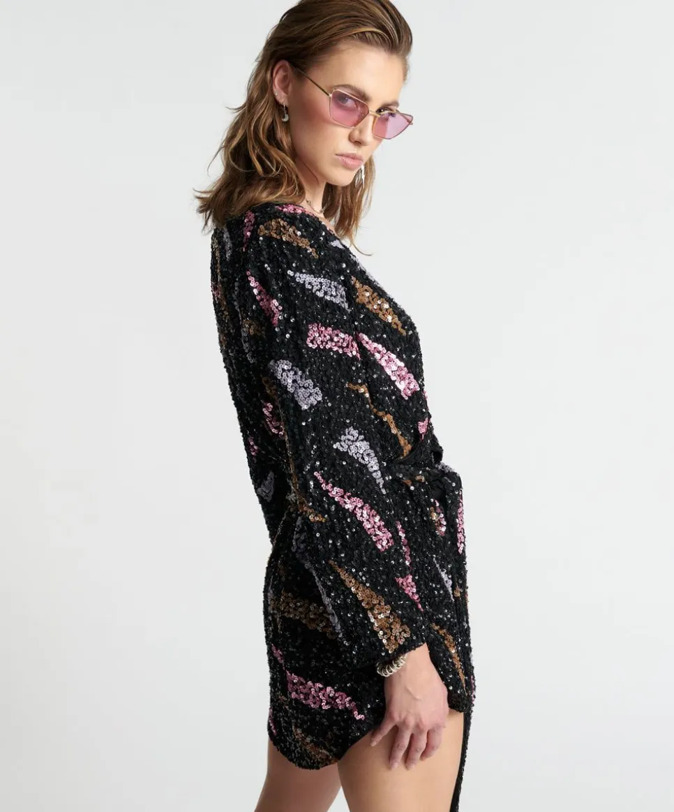 Mini Dresses|ONE TEASPOON Delusion Hand Beaded Wrap Dress