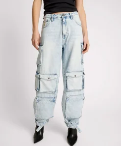 Denim Jeans|ONE TEASPOON Depeche Blue High Waist Epic Cargo Jeans