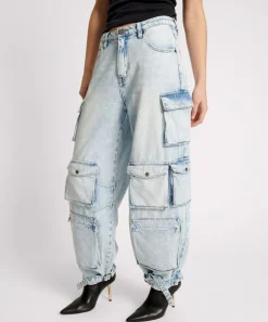 Denim Jeans|ONE TEASPOON Depeche Blue High Waist Epic Cargo Jeans