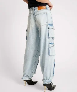 Denim Jeans|ONE TEASPOON Depeche Blue High Waist Epic Cargo Jeans