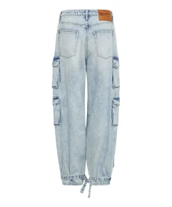 Denim Jeans|ONE TEASPOON Depeche Blue High Waist Epic Cargo Jeans