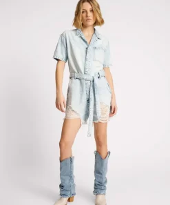 Denim Jumpsuits|ONE TEASPOON Depeche Blue Night Movers Denim Jumpsuit