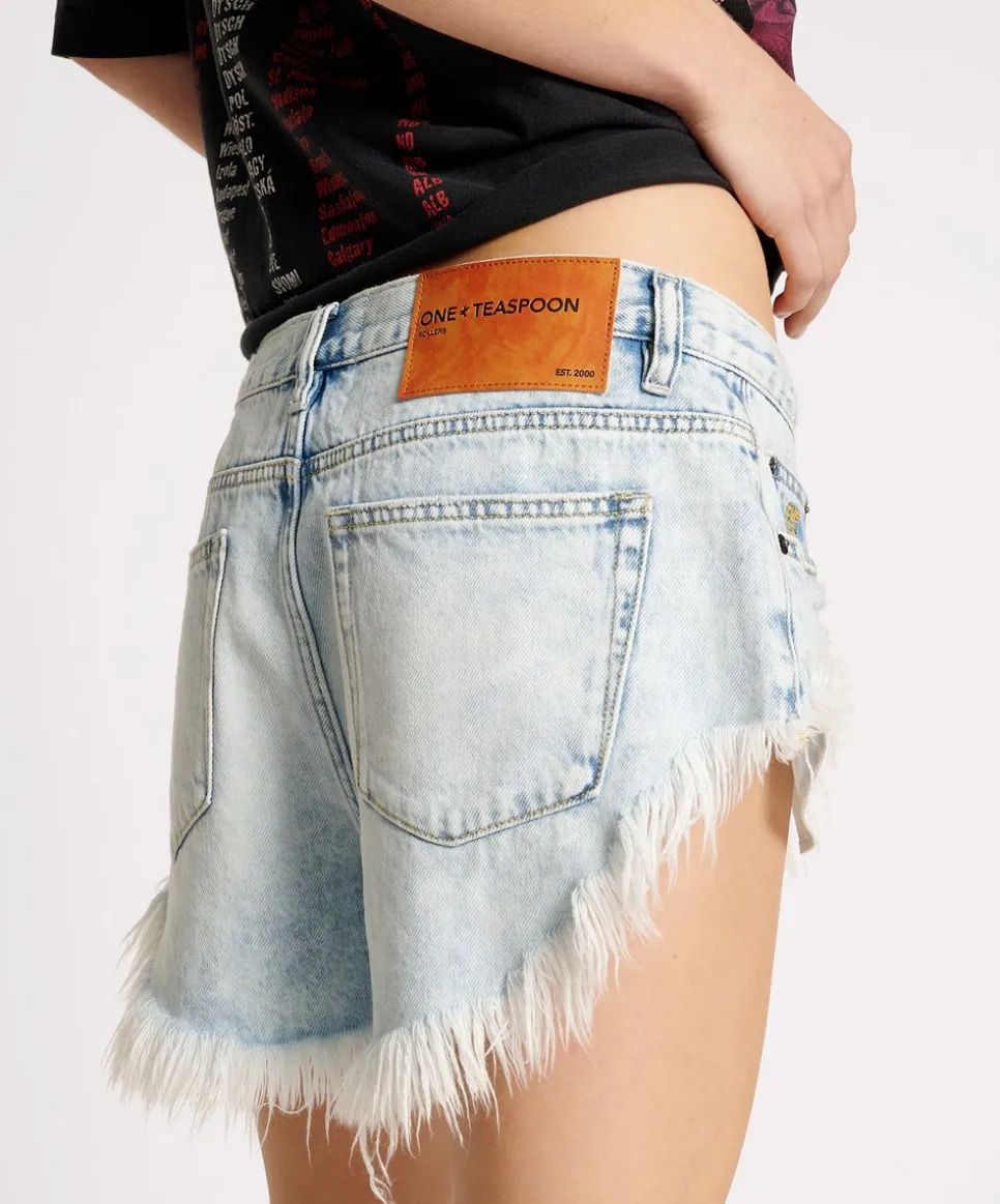 Denim Shorts|ONE TEASPOON Depeche Blue Rollers Low Waist Denim Shorts