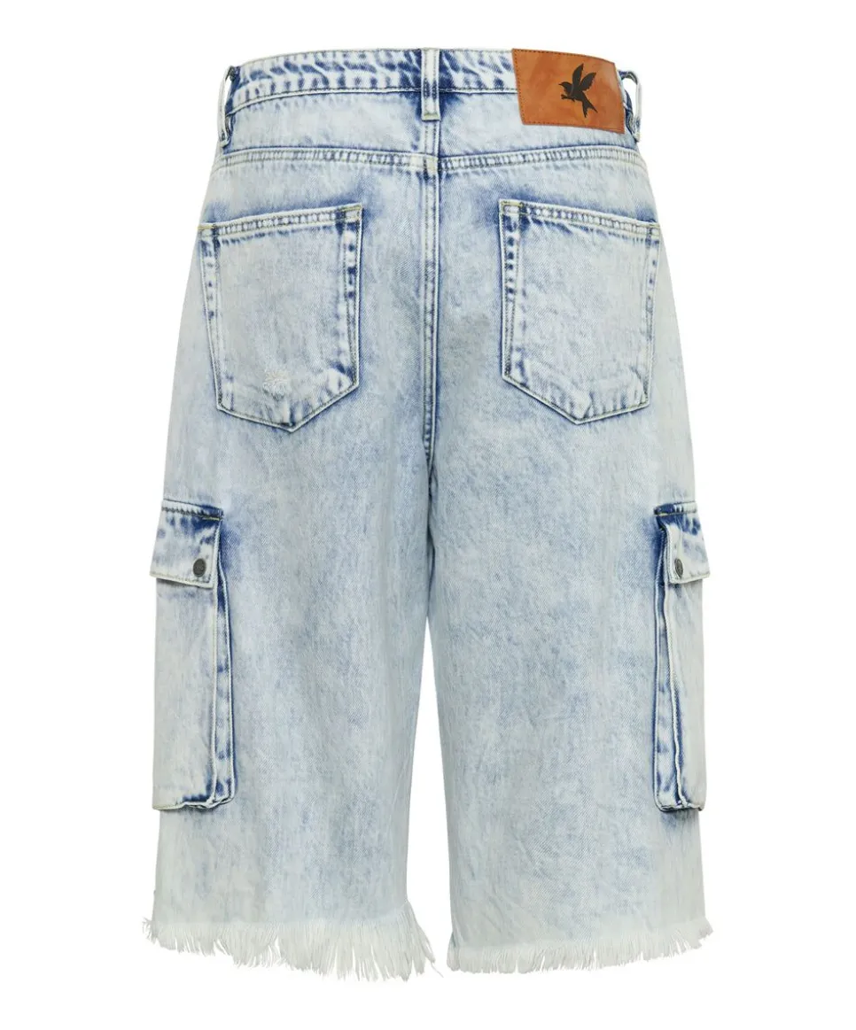 Denim Shorts|ONE TEASPOON Depeche Blue Skater Girl Wide Leg Shorts