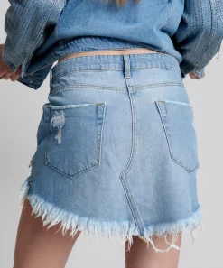 Denim Skirts|ONE TEASPOON Desert Jewel Junkyard Relaxed Denim Mini Skirt