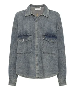 Shirts|ONE TEASPOON Dirty Blue Oversized Denim Western Shirt