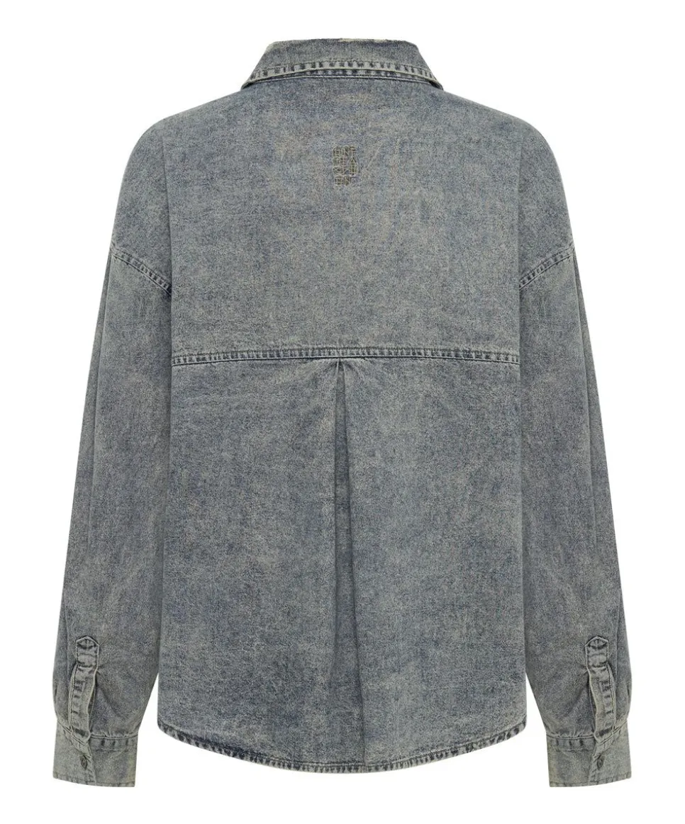 Shirts|ONE TEASPOON Dirty Blue Oversized Denim Western Shirt