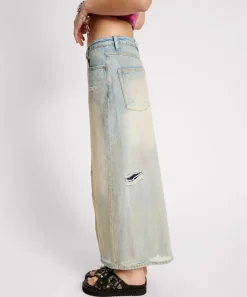 Denim Skirts|ONE TEASPOON Dirty Kansas Patsy Longline Denim Skirt