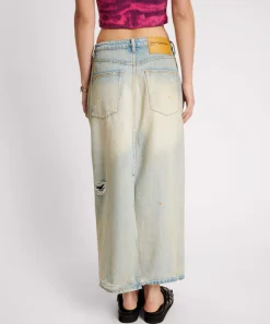 Denim Skirts|ONE TEASPOON Dirty Kansas Patsy Longline Denim Skirt