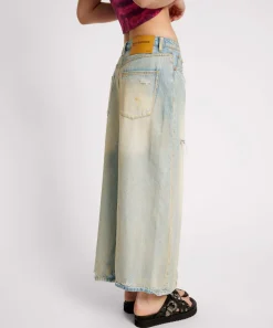 Denim Skirts|ONE TEASPOON Dirty Kansas Patsy Longline Denim Skirt