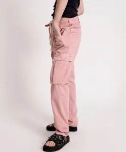 Denim Jeans|ONE TEASPOON Dirty Pink Cargo Safari Mid Waist Relaxed Pant