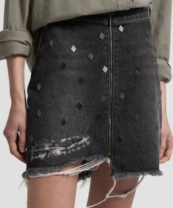 Denim Skirts|ONE TEASPOON Disobedient Vixen High Waist A-Line Denim Skirt