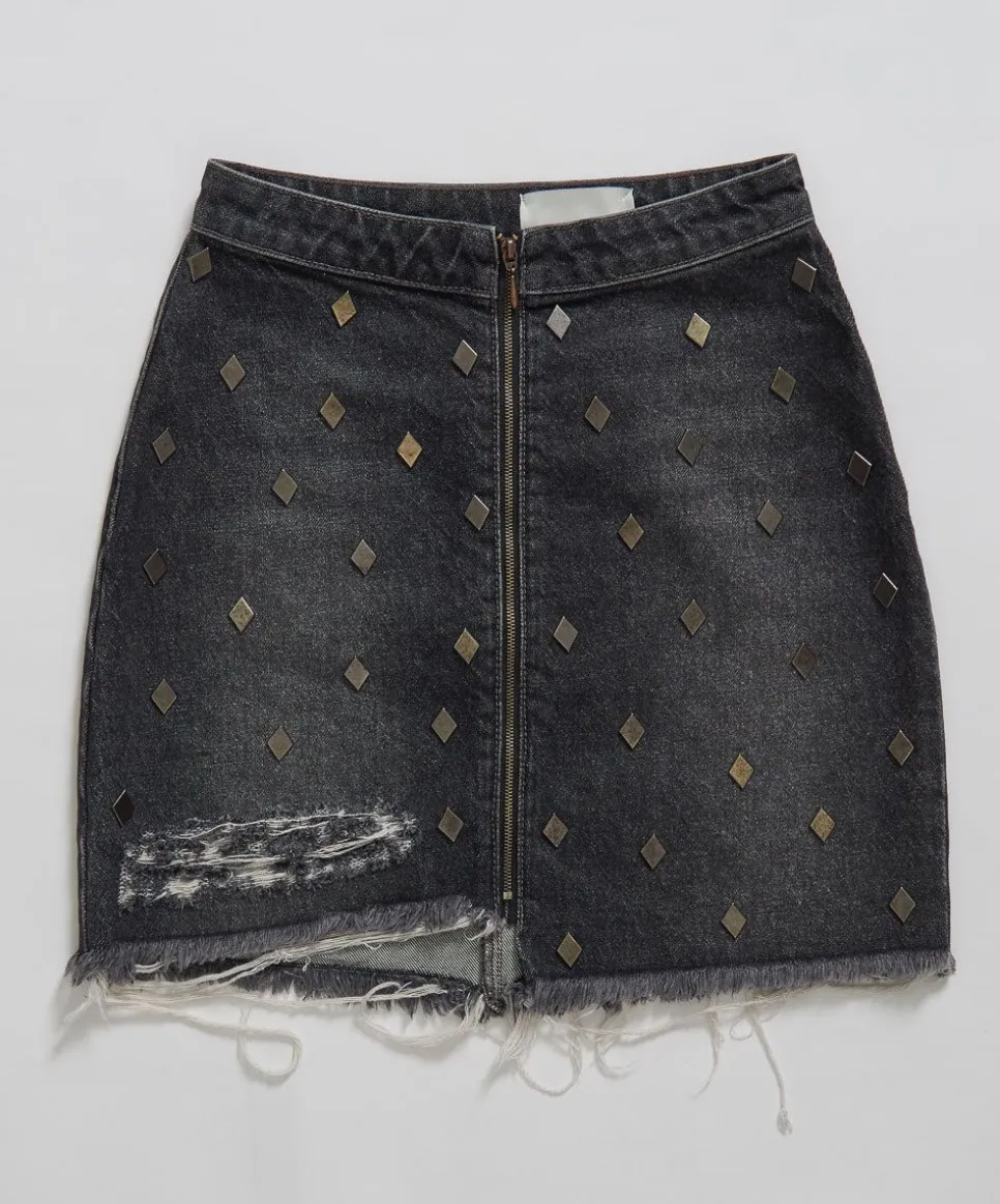 Denim Skirts|ONE TEASPOON Disobedient Vixen High Waist A-Line Denim Skirt