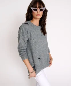 Knitwear|ONE TEASPOON Distressed Fisherman Knit Sweater