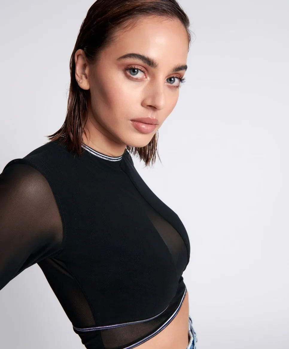 Tops|ONE TEASPOON Dominator Mesh Longsleeve Top