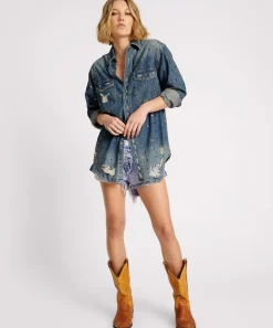 Shirts|ONE TEASPOON Embellished Everyday Denim Shirt