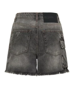 Denim Shorts|ONE TEASPOON Faded Black Cargo Legend Mom Fit Shorts