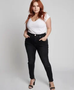 Denim Jeans|ONE TEASPOON Faded Black Freebirds Ii Super High Waist Skinny Jeans