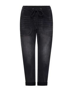 Denim Jeans|ONE TEASPOON Faded Black Shabbies Drawstring Boyfriend Jeans