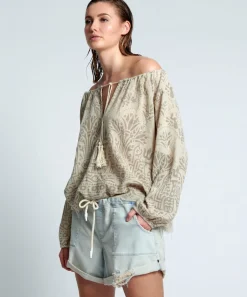 Denim Shorts|ONE TEASPOON Faded Blue Luxe Stretch Bandits Low Waist Shabby Shorts