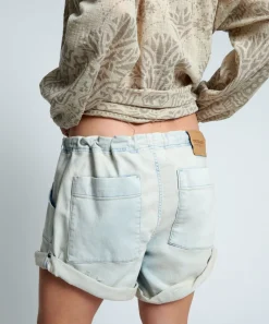 Denim Shorts|ONE TEASPOON Faded Blue Luxe Stretch Bandits Low Waist Shabby Shorts