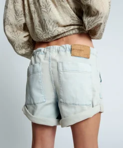 Denim Shorts|ONE TEASPOON Faded Blue Luxe Stretch Bandits Low Waist Shabby Shorts