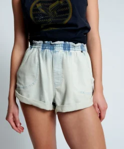 Denim Shorts|ONE TEASPOON Faded Blue Luxe Stretch Hunters Boyfriend Shorts