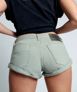 Denim Shorts|ONE TEASPOON Faded Khaki Bandits Low Waist Denim Shorts