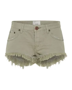 Denim Shorts|ONE TEASPOON Faded Khaki Bonita Low Waist Denim Shorts