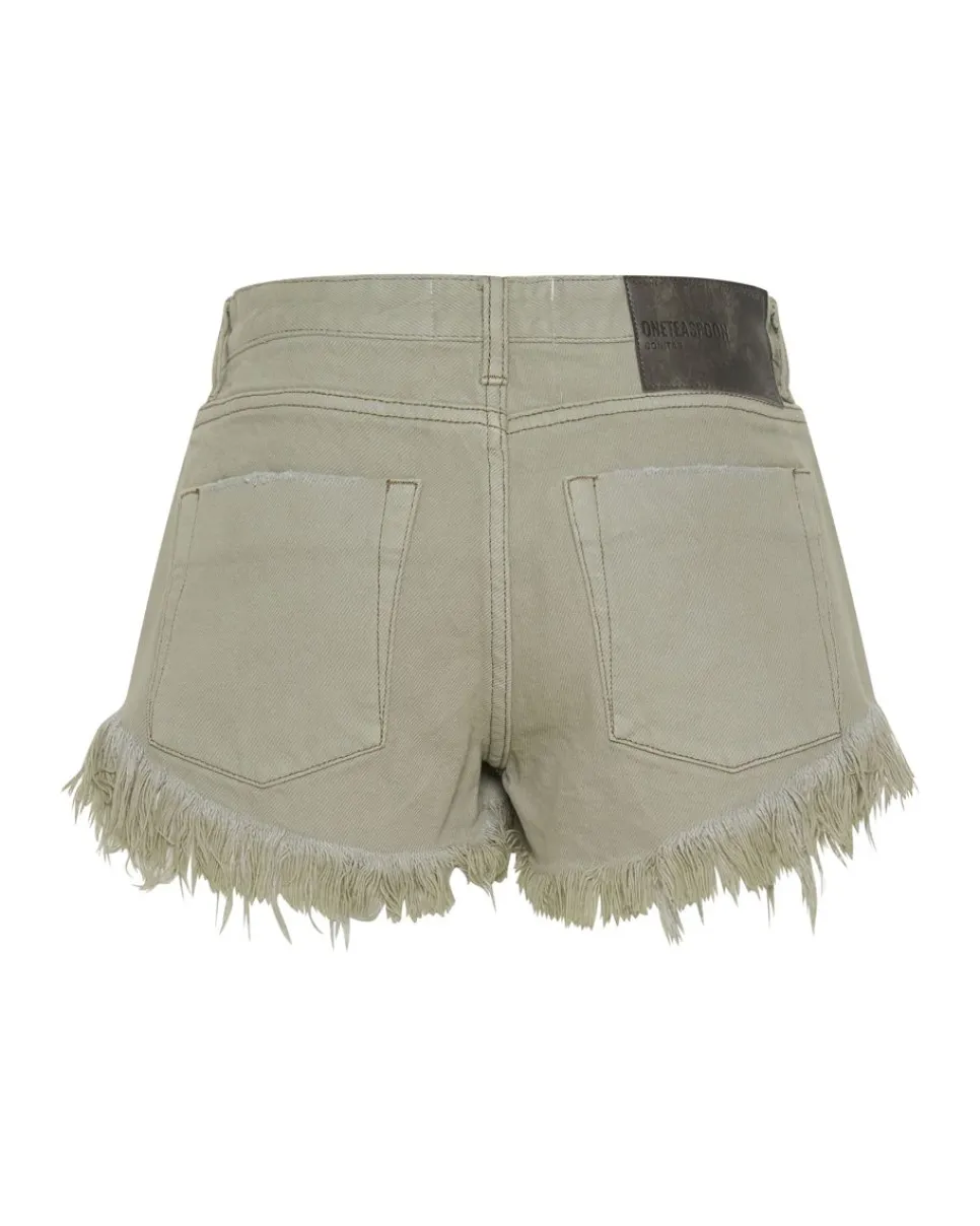 Denim Shorts|ONE TEASPOON Faded Khaki Bonita Low Waist Denim Shorts