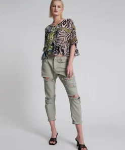 Denim Jeans|ONE TEASPOON Faded Khaki Messed Up Saints Boyfriend Jeans