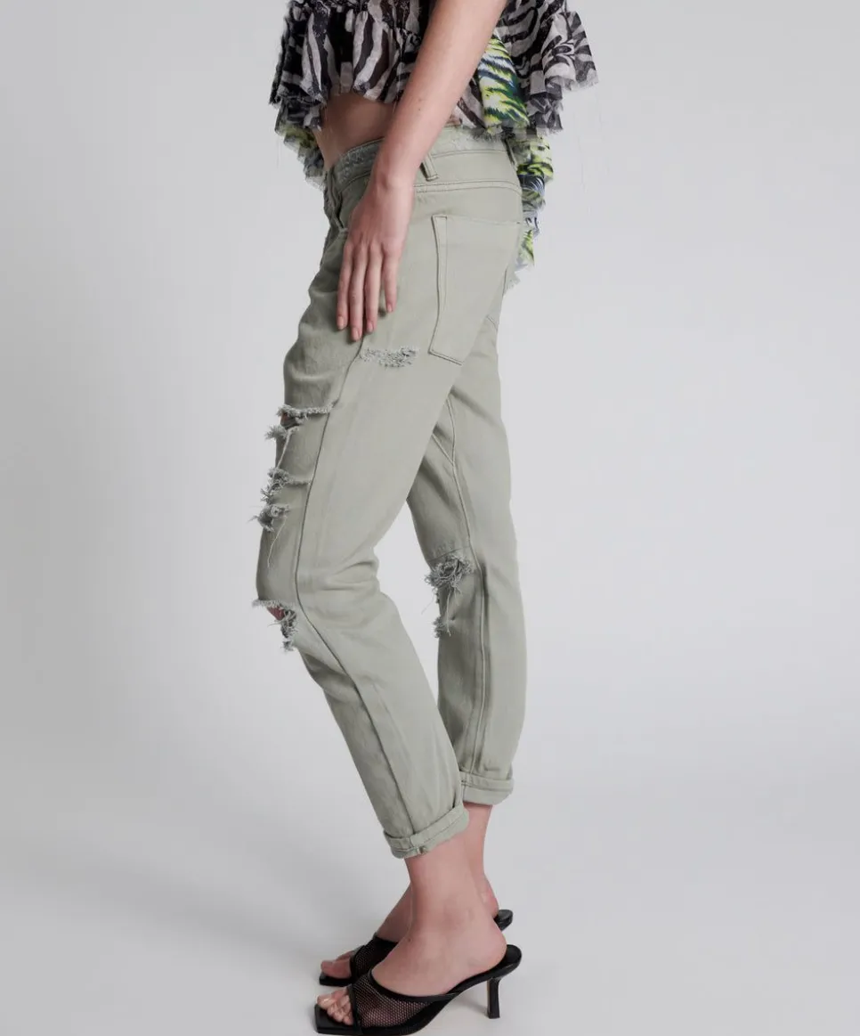 Denim Jeans|ONE TEASPOON Faded Khaki Messed Up Saints Boyfriend Jeans