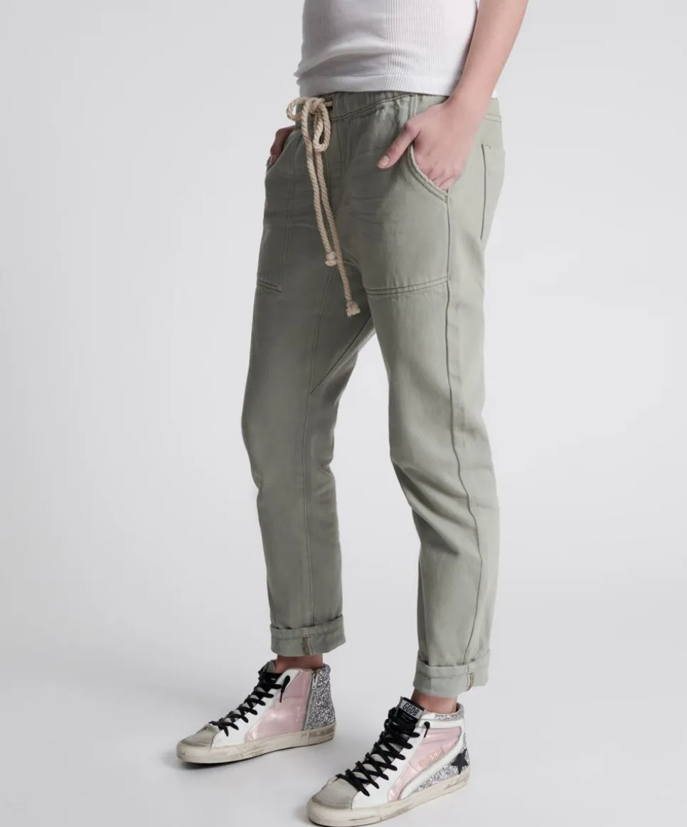 Denim Jeans|ONE TEASPOON Faded Khaki Shabbies Drawstring Boyfriend Jeans