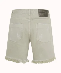 Denim Shorts|ONE TEASPOON Faded Khaki Stevies Long Length Boyfriend Shorts