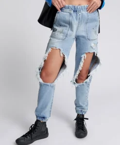 Denim Jeans|ONE TEASPOON Fleetwood Artiste Trackers Mid Waist Jogger Jeans