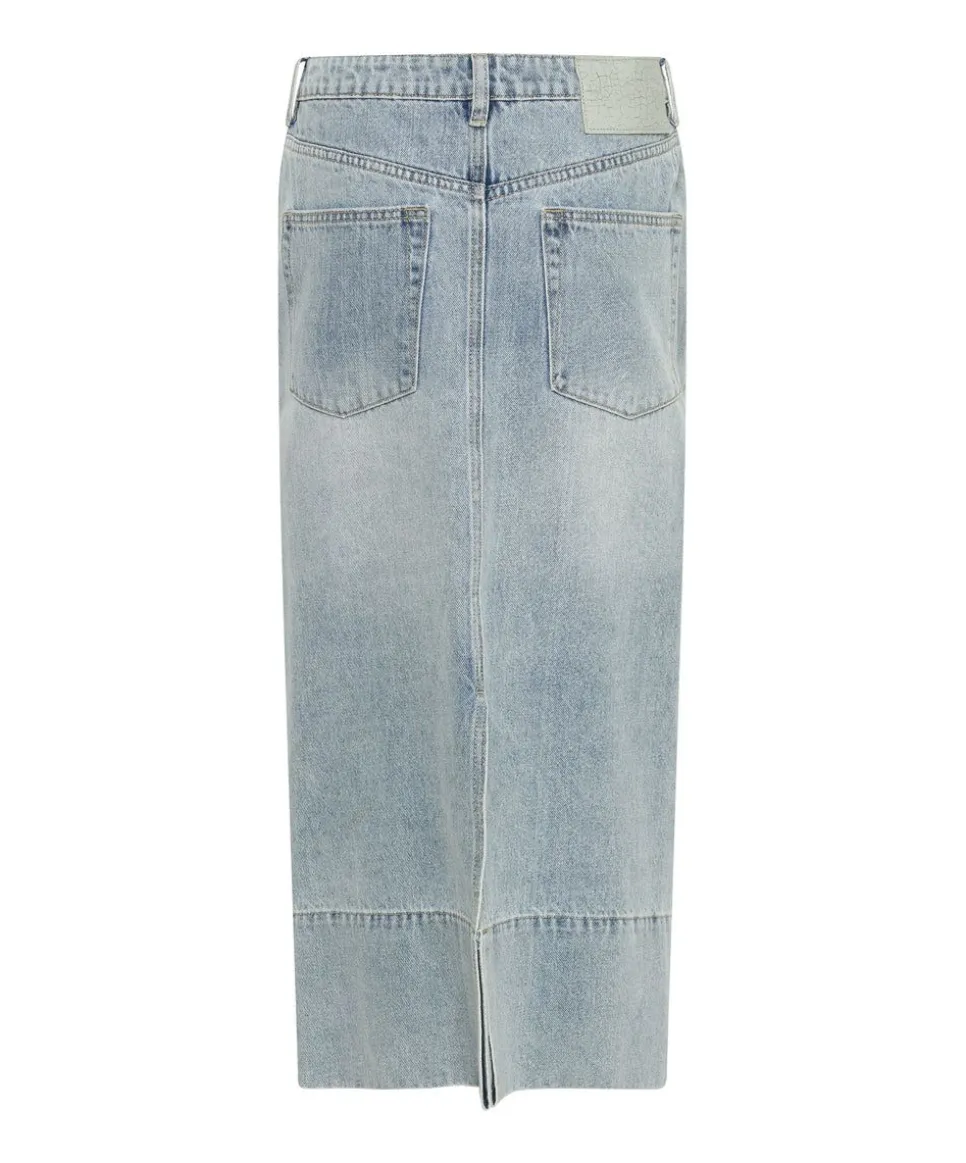 Denim Skirts|ONE TEASPOON Fleetwood Cassidy Mid Waist Long Denim Column Skirt