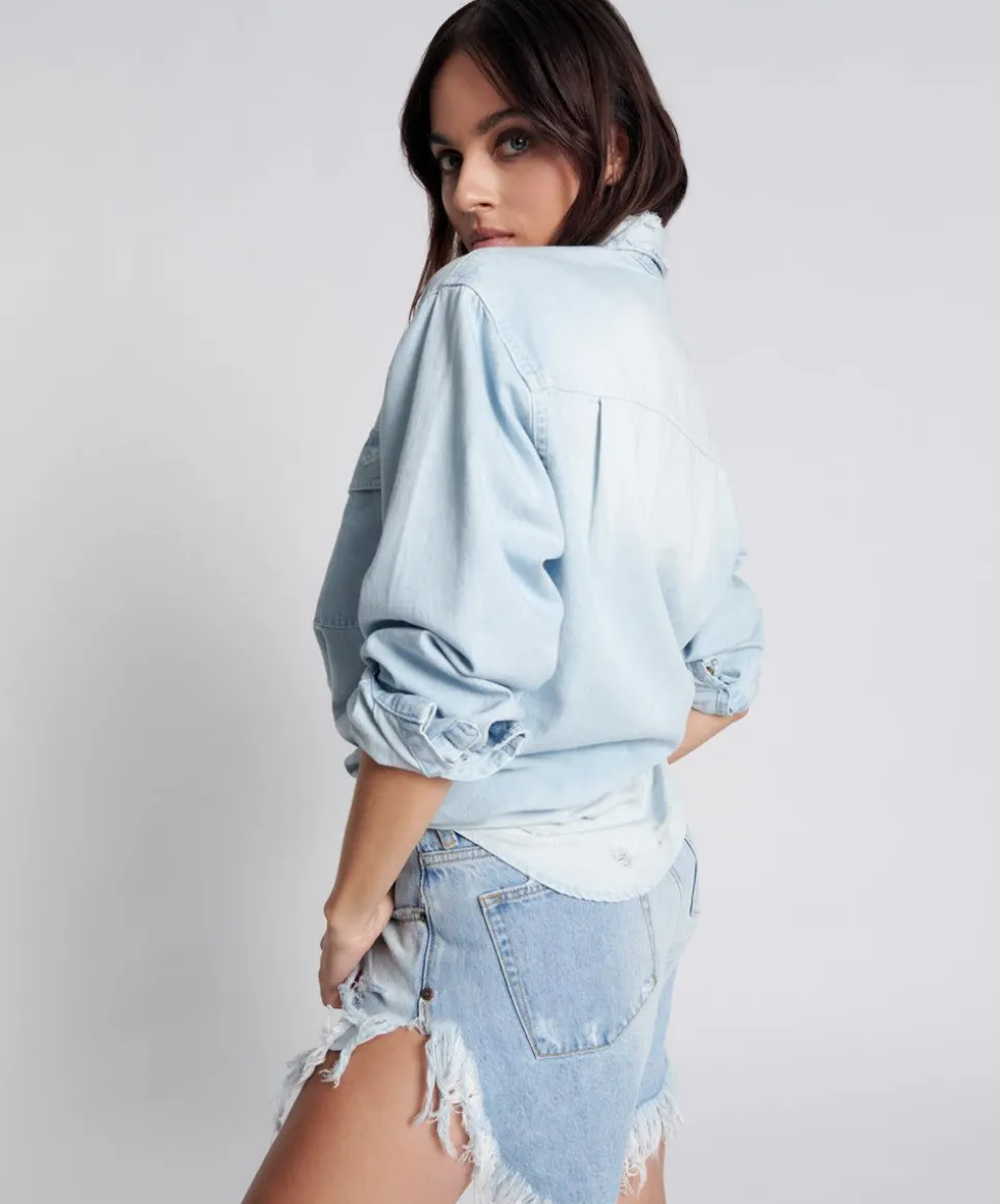Denim Shorts|ONE TEASPOON Fleetwood Frankies Long Length Denim Shorts