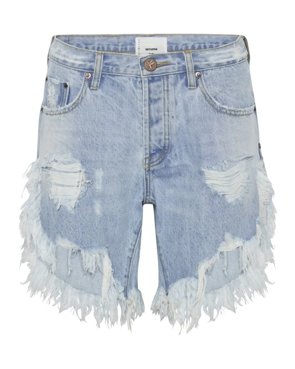 Denim Shorts|ONE TEASPOON Fleetwood Frankies Long Length Denim Shorts