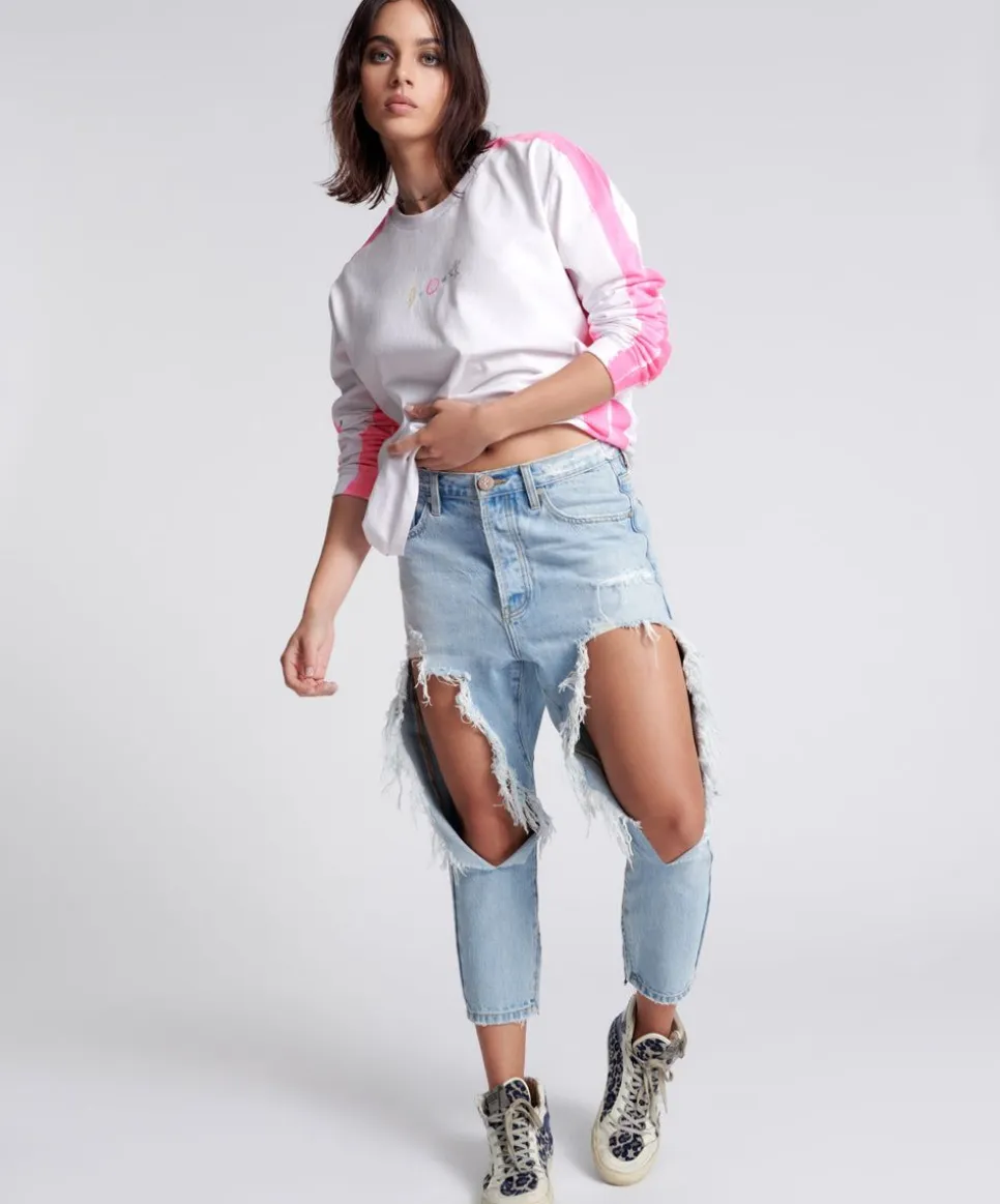 Denim Jeans|ONE TEASPOON Fleetwood Kingpins Cropped Boyfriend Jeans