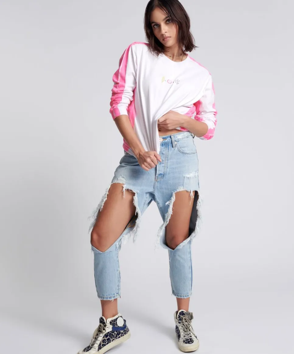 Denim Jeans|ONE TEASPOON Fleetwood Kingpins Cropped Boyfriend Jeans