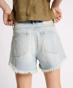 Denim Shorts|ONE TEASPOON Fleetwood Truckers Mid Waist Denim Shorts