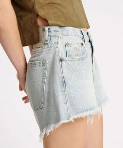 Denim Shorts|ONE TEASPOON Fleetwood Truckers Mid Waist Denim Shorts