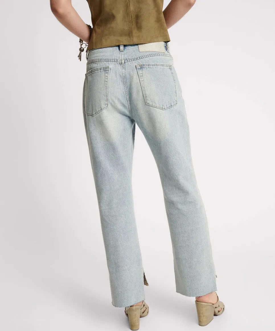 Denim Jeans|ONE TEASPOON Fleetwood Zipped Hooligans Mid Waist Relaxed Cropped Jeans