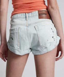Denim Shorts|ONE TEASPOON Florence Painted Bandits Low Waist Denim Shorts